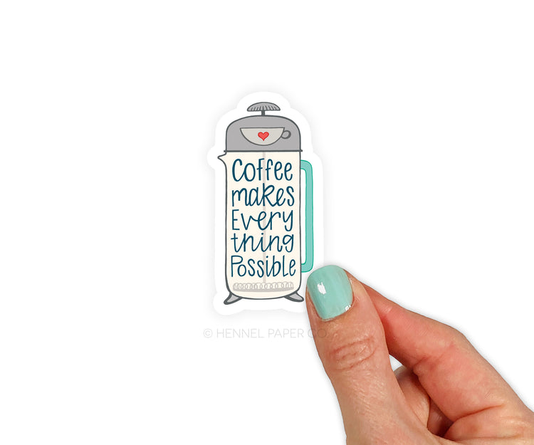 French Press Coffee Sticker