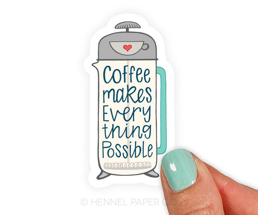 French Press Coffee Sticker