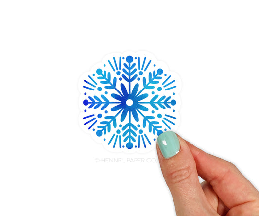 Blue Snowflake Sticker