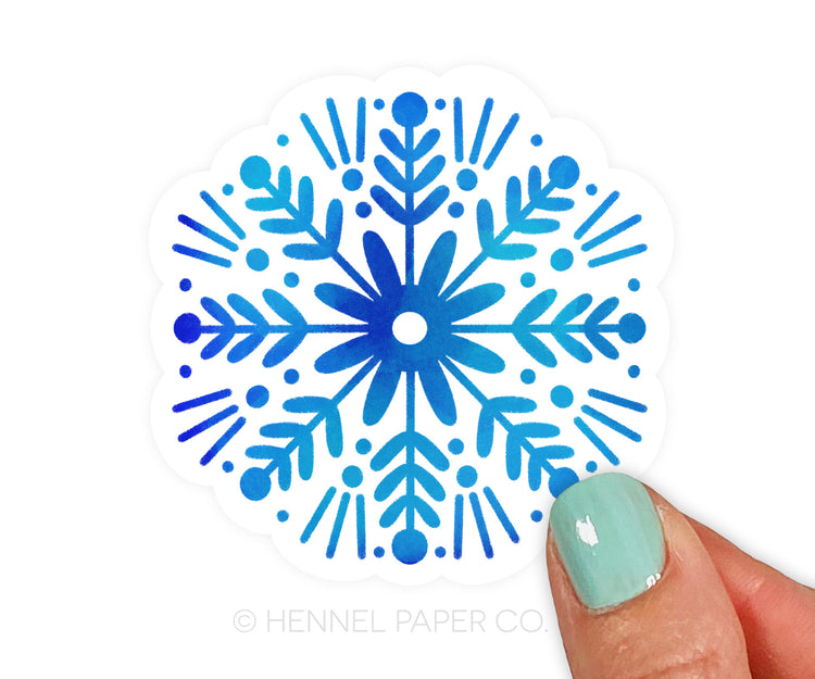 Blue Snowflake Sticker