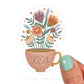 Tea with Flowers Sticker
