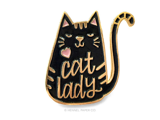 Enamel Pin - Cat Lady (black)