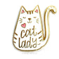 Enamel Pin - Cat Lady (white)