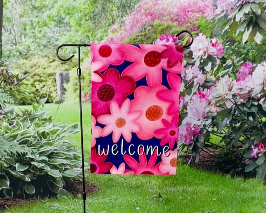 Garden Flag - Welcome Flowers
