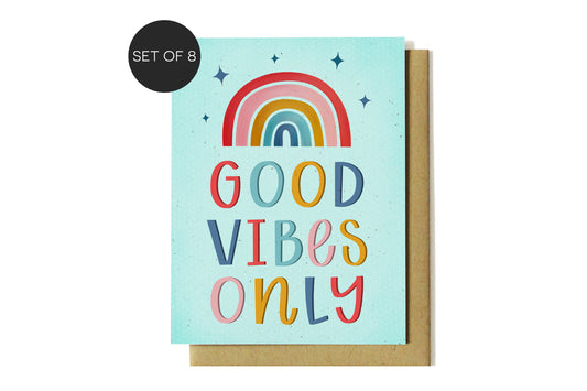 Boxed Notecards - Good Vibes Only - Set of 8 (A2)