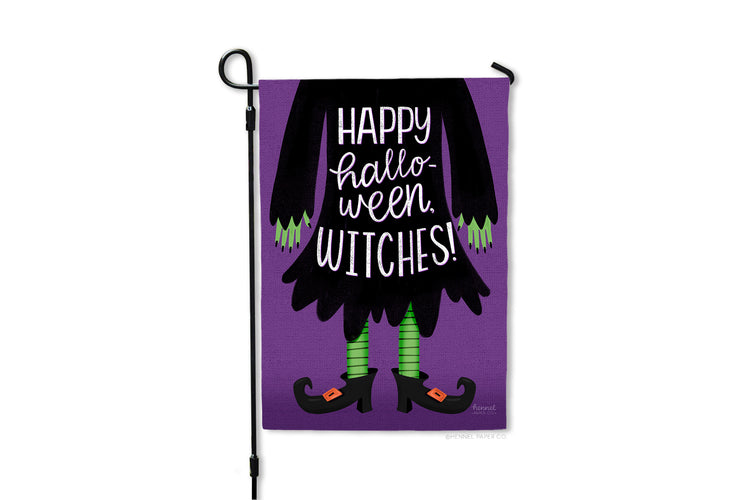 Garden Flag - Happy Halloween Witches