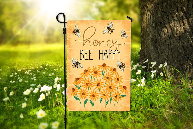 Garden Flag - Honey Bee Happy