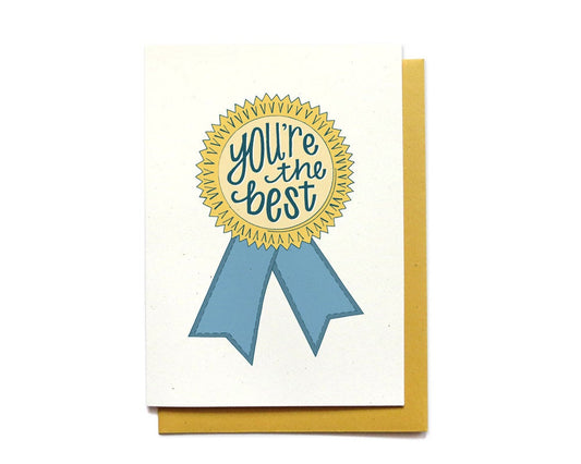 Thank You Card - You're the Best Blue Ribbon - TY9