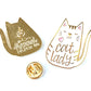 Enamel Pin - Cat Lady (white)