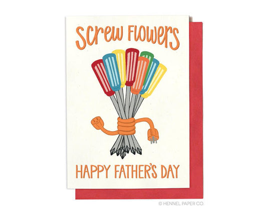 Father's Day Card - Screw Flowers - FD1