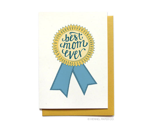 Birthday Card - Mother's Day Card - Blue Ribbon Mom - MD14
