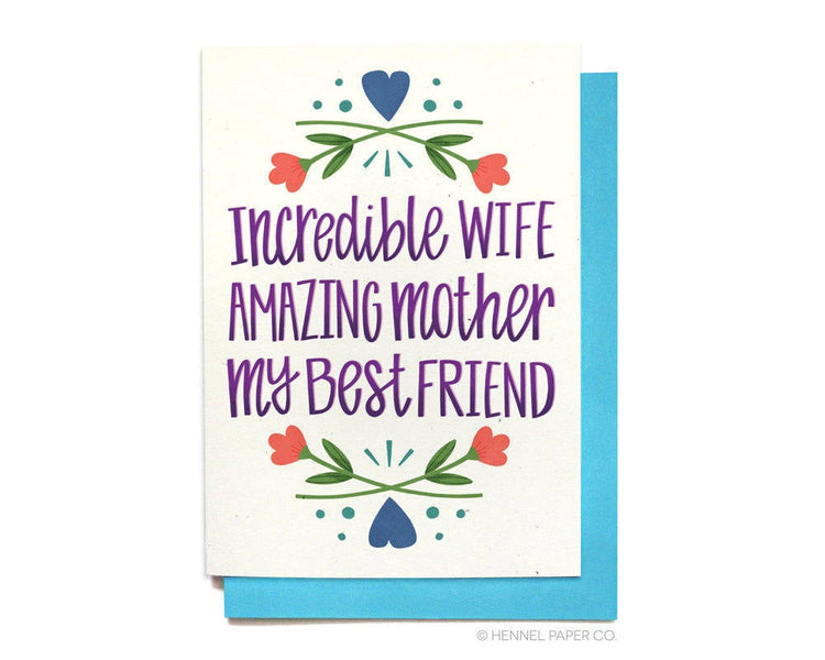 Birthday Card - Mother's Day Card - Incredible Wife - MD34