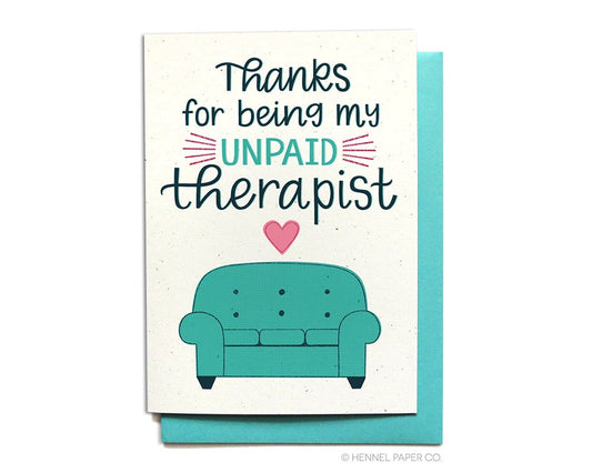 Thank You Card  - Unpaid Therapist - TY14