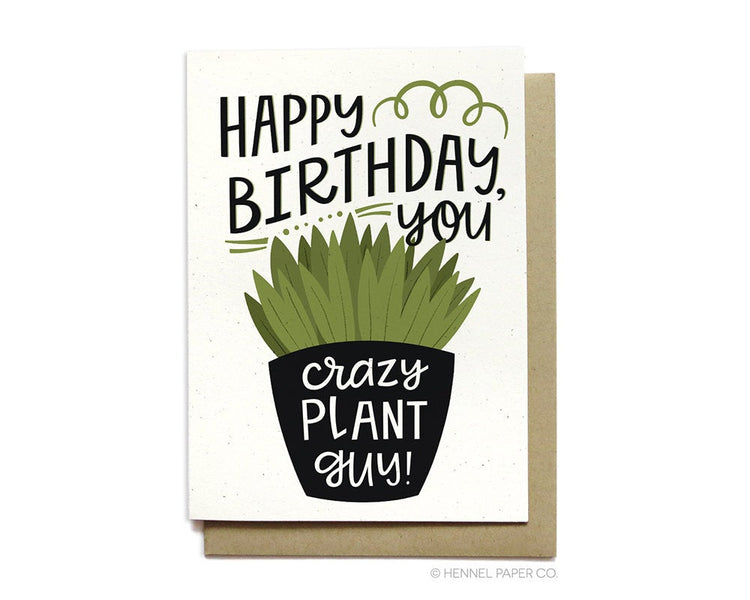 Birthday Card - Crazy Plant Guy - BD48
