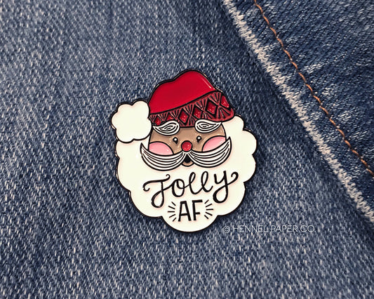 Enamel Pin - Santa Jolly AF (darker)