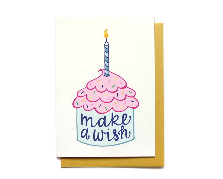 Birthday Card - Make A Wish Cupcake - BD2