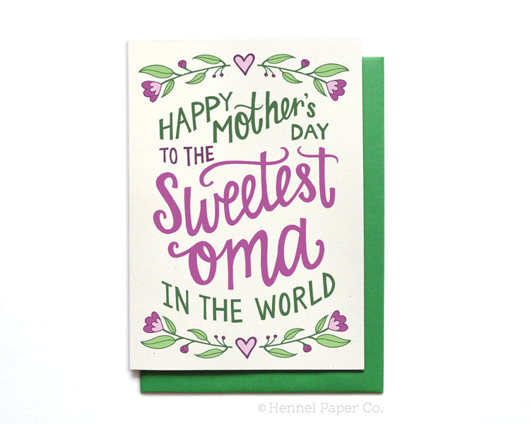 Mother's Day Card - Sweetest Oma - MD25