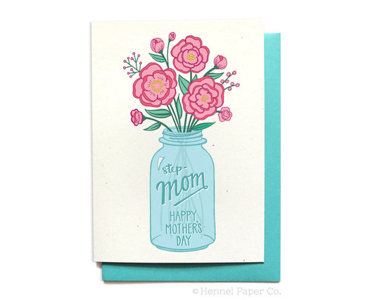 Mother's Day Card - Step-Mom Mason Jar - MD11