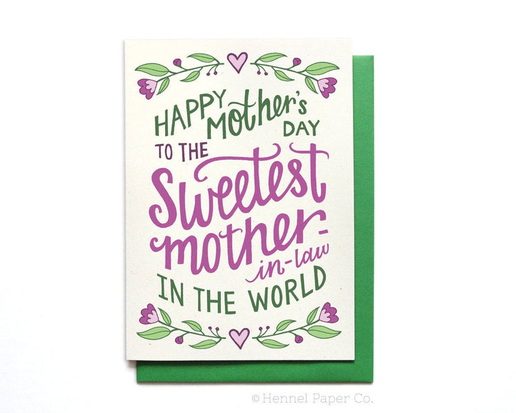 Mother's Day Card - Sweetest Mother-in-law - MD27