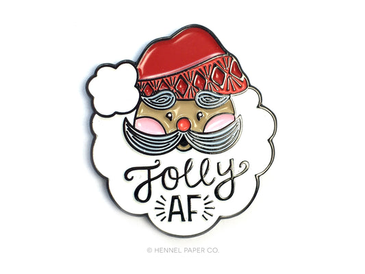 Enamel Pin - Santa Jolly AF (darker)