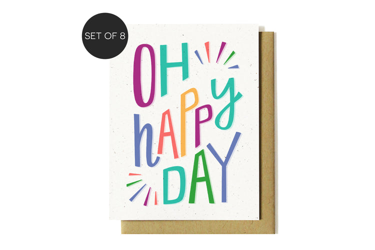 Boxed Notecards - Oh Happy Day - Set of 8 (A2)