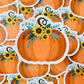 Pumpkin with Flowers Sticker