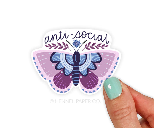 Anti-Social Butterfly Sticker