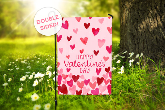 Garden Flag - Valentine's Day Hearts