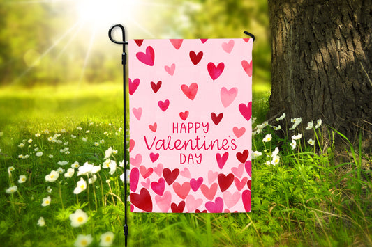Garden Flag - Valentine's Day Hearts