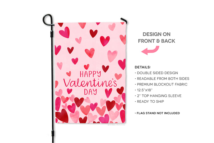 Garden Flag - Valentine's Day Hearts