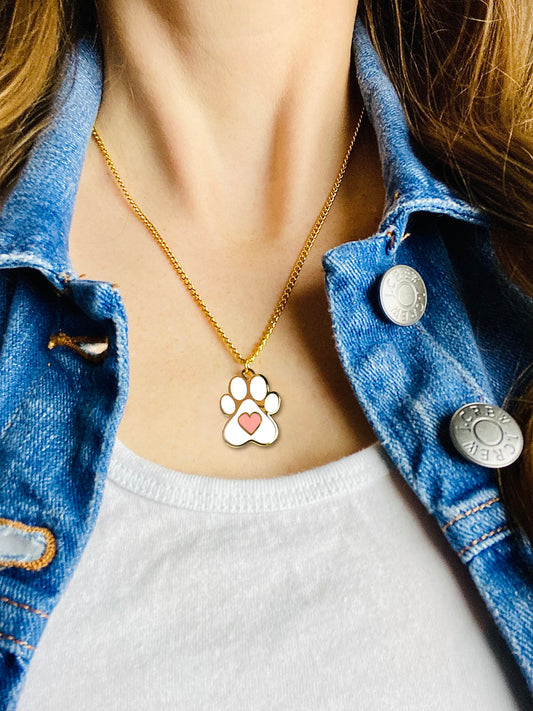 Necklace - Paw with heart